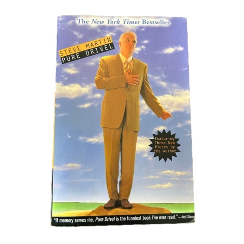 Steve Martin Pure Drivel Book OS Blue Excellent Paperback Humor Satire Essays